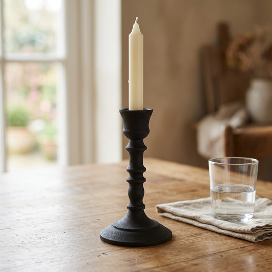 Black Metal Taper Candle Holder