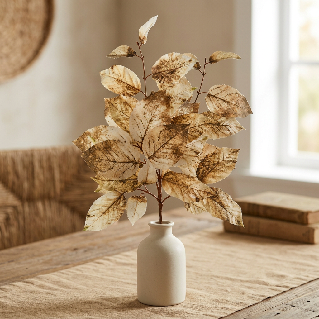 Cream / Brown Salal Leaf Stem