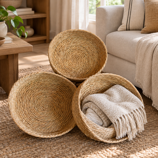 Ginger Seagrass Round Basket