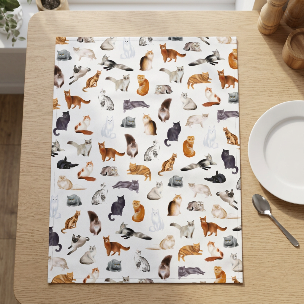 Maison Lorrain Designer Tea Towels - Cats! - Designed in Canada