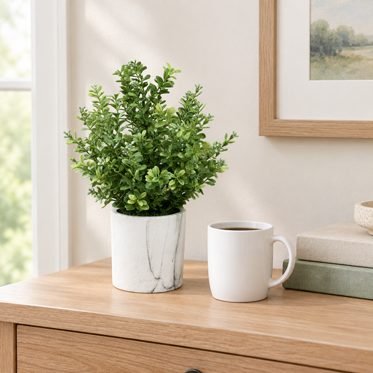 Modern Potted Boxwood Bush